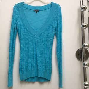 Express Blue V-Neck Sweater